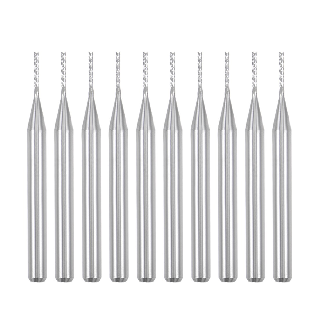 10pcs 0.8mm Carbide End Mill Engraving Router Bits for PCB Machine 1/8" Shank