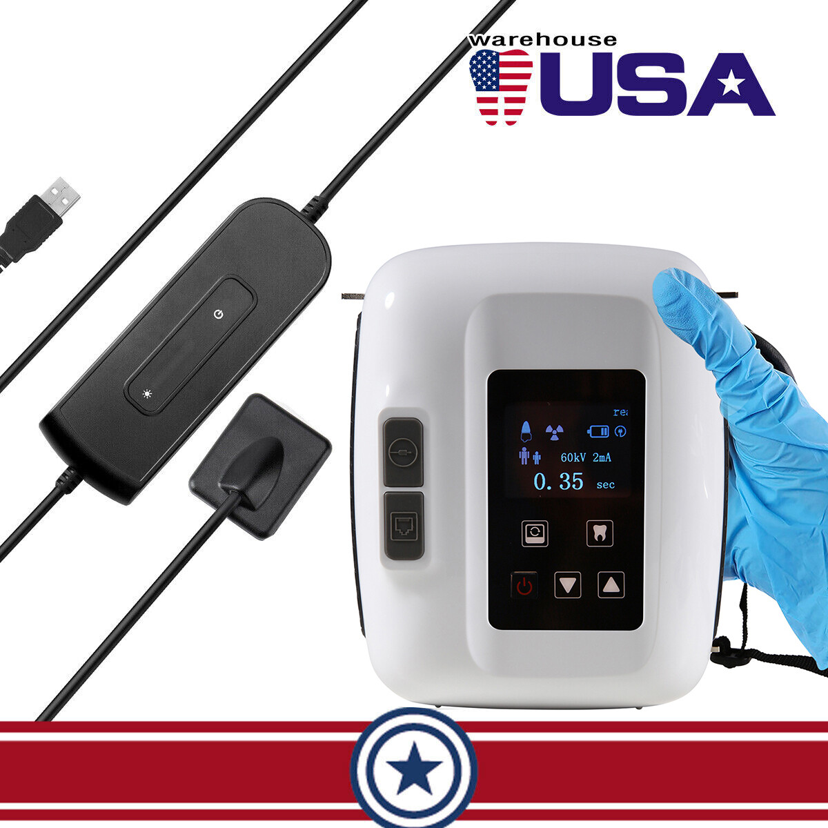 Portable Dental X Mobile Unit Ray Digital Machine/Shield/Sensor Size 1/2