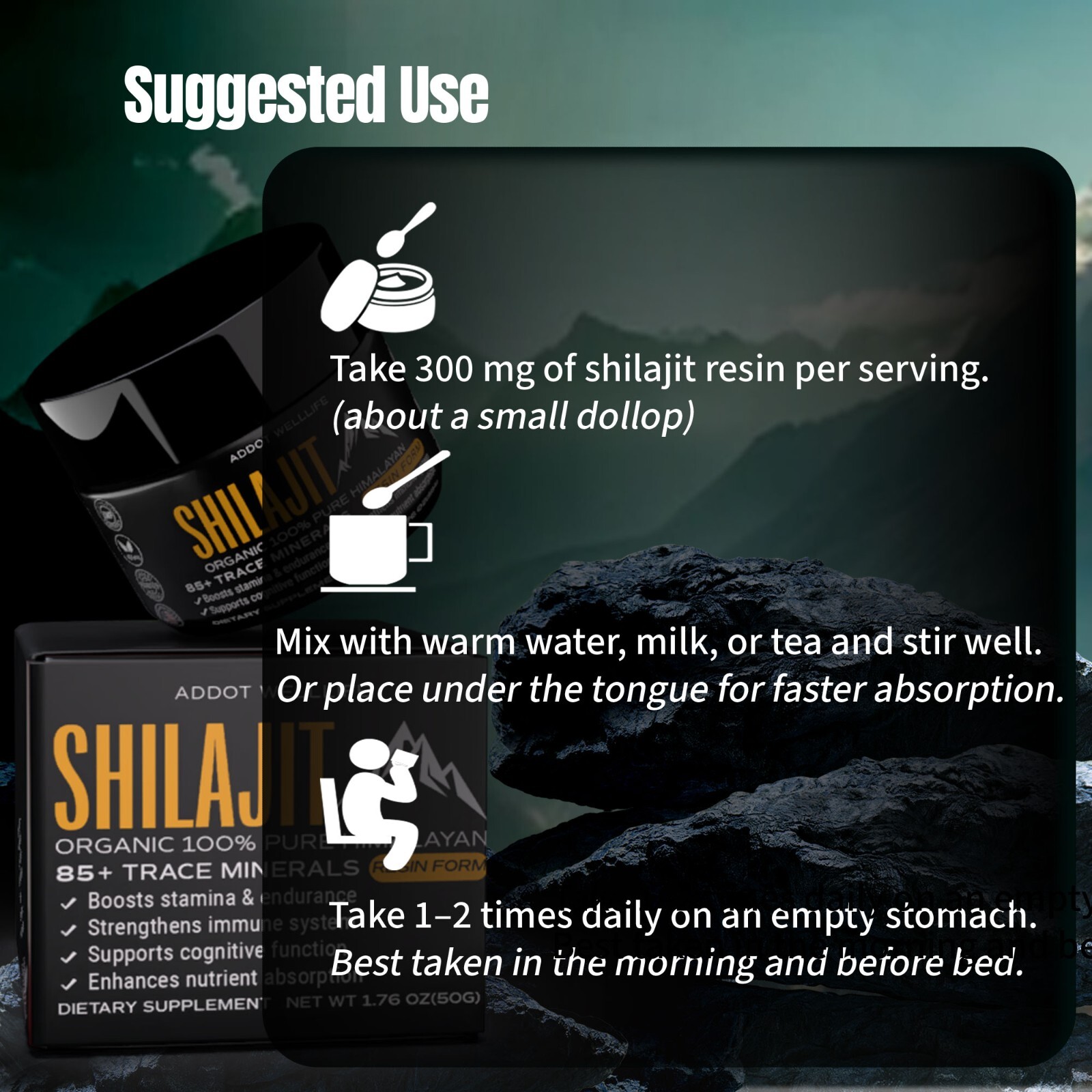 Himalayan Shilajit Caps – 150 Count – Herbal Support – Energy & Wellness