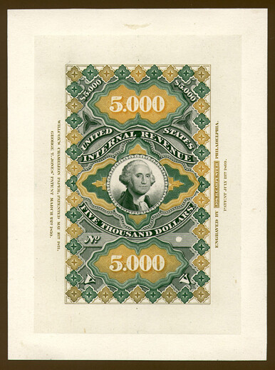 R133ATC Persian Rug $5000 Trial Proofs - 4 varieties Revenue Stamp REPRODUCTION