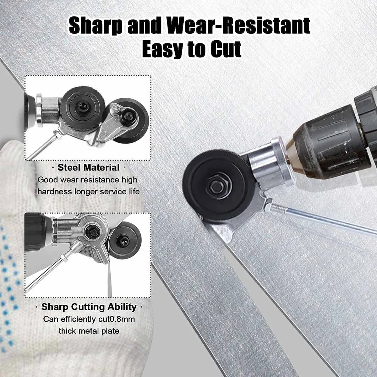 Electric Drill Shears Plate Cutter Attachment Metal Sheet Cutter Nibbler Saw .