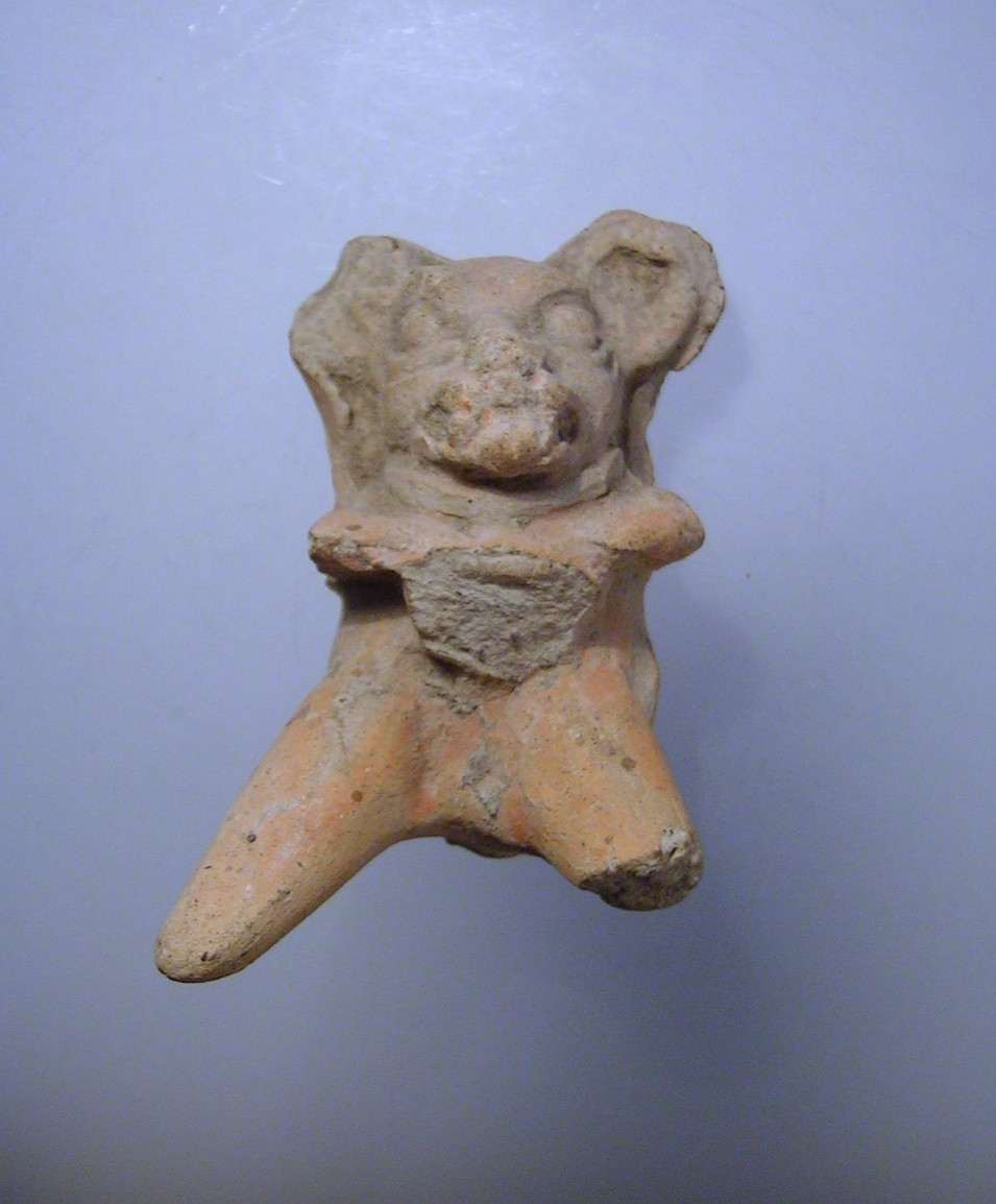 Pre Columbian Mayan Jaguar Pottery Fragment