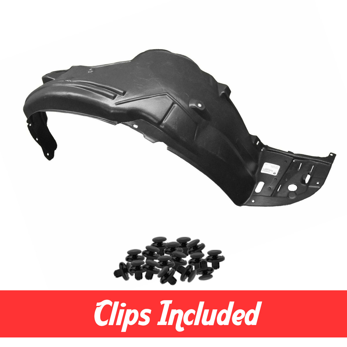 Passenger Side Fender Liner w/ Clips For 2013-2015 Honda Accord Sedan HO1249150