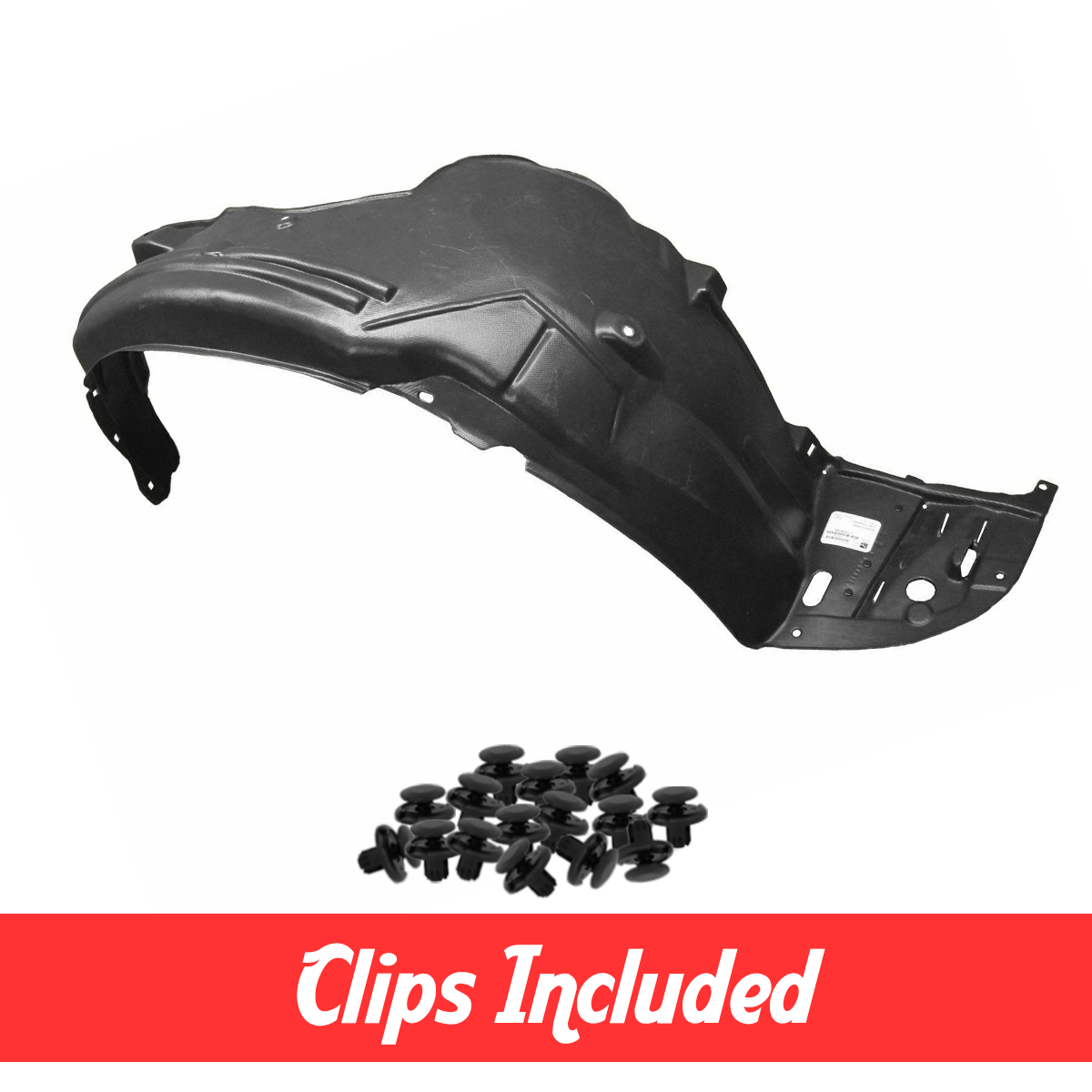 Passenger Side Fender Liner w/ Clips For 2013-2015 Honda Accord Sedan HO1249150