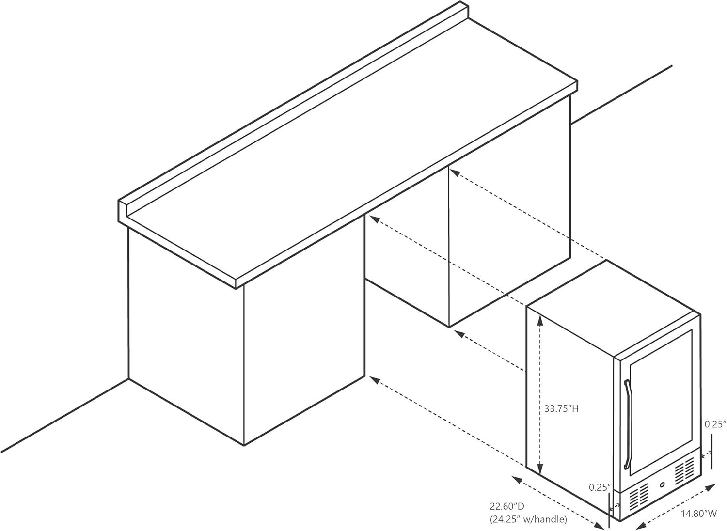 Newair NBC096BS00-RB 15" Built-in Beverage Fridge,96 Cans-Certified Refurbished