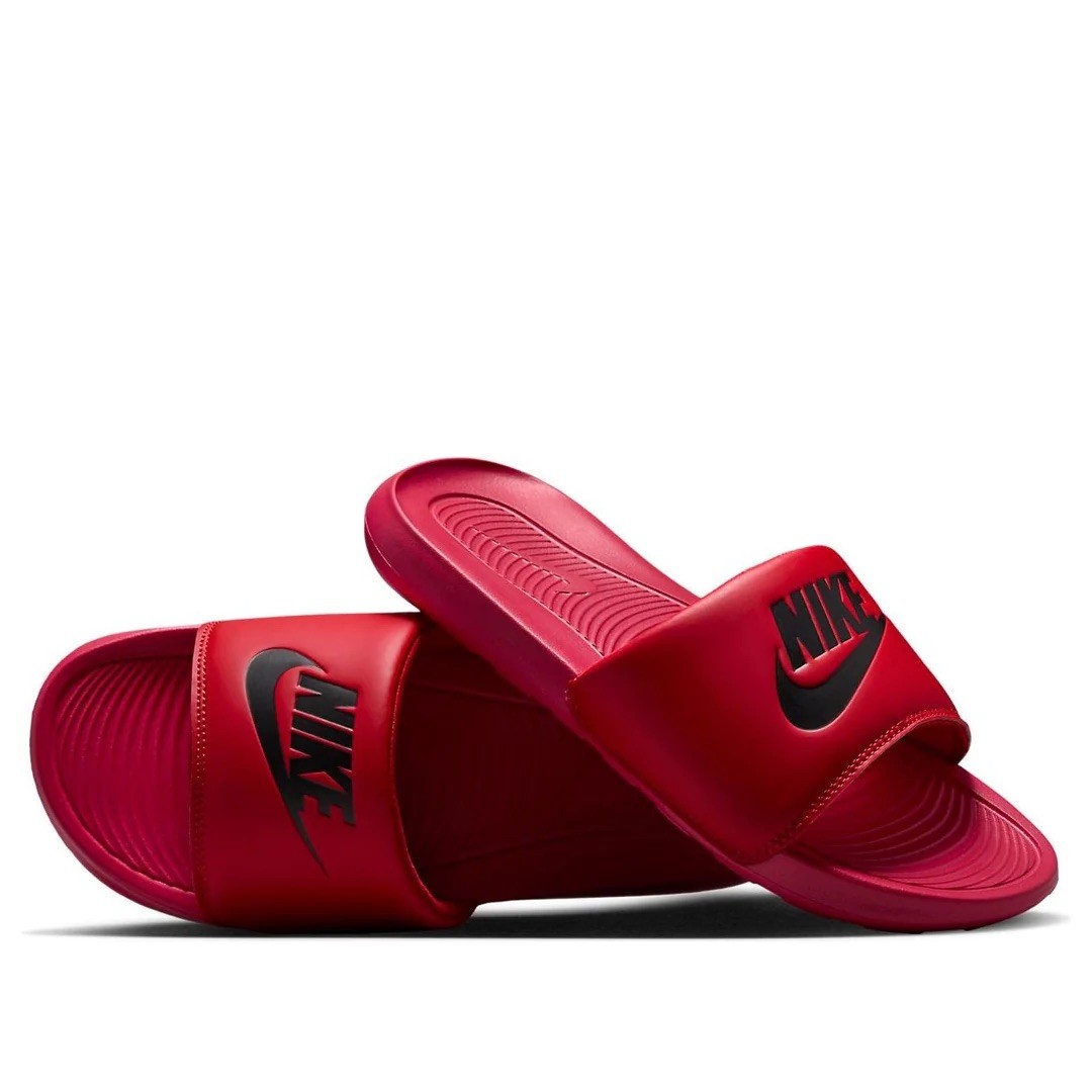 NEW Nike Victori One Slides Red Black Comfort Sandals CN9675‑600 Mens Sizes