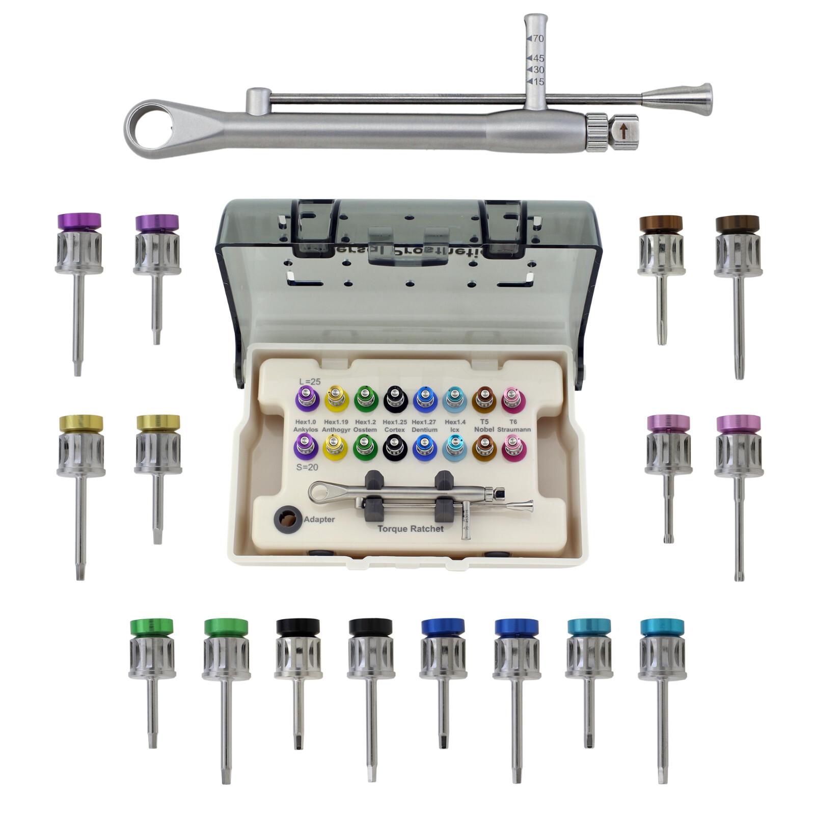 Universal Implant Prosthetic Kit Screwdriver Hex Driver Torque Wrench 3i Astra