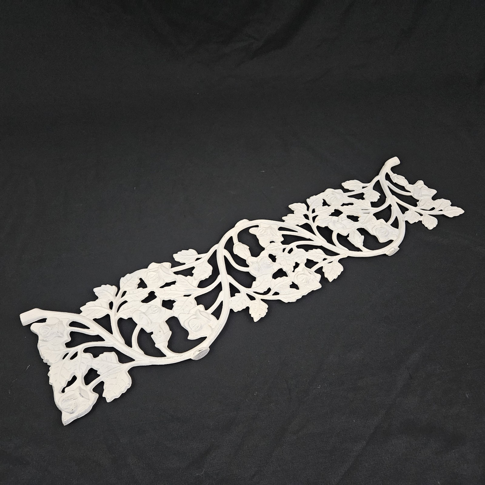 Vintage cast metal garden trellis wall decor pediment onlay