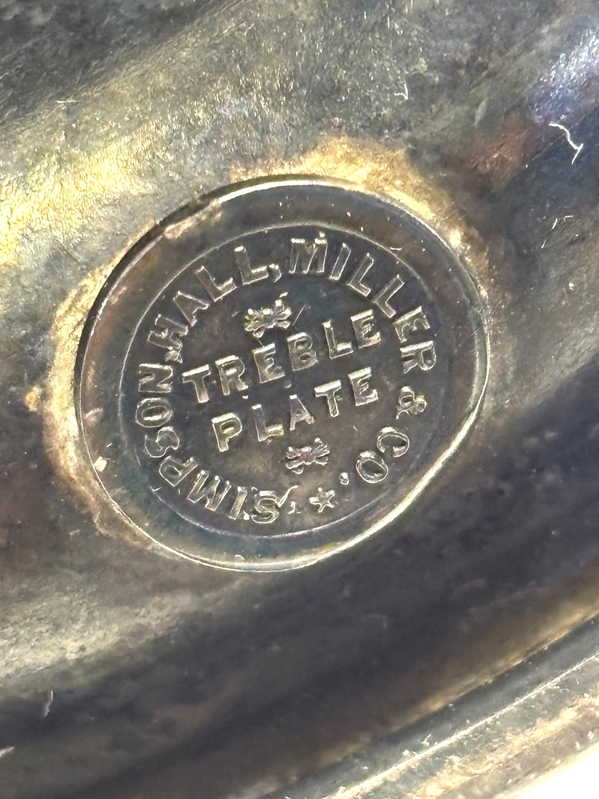 Antq. 1861 SIMPSON HALL MILLER, Treble Pl Silver 7 pc CRUET CONDIMENT Caddy Set