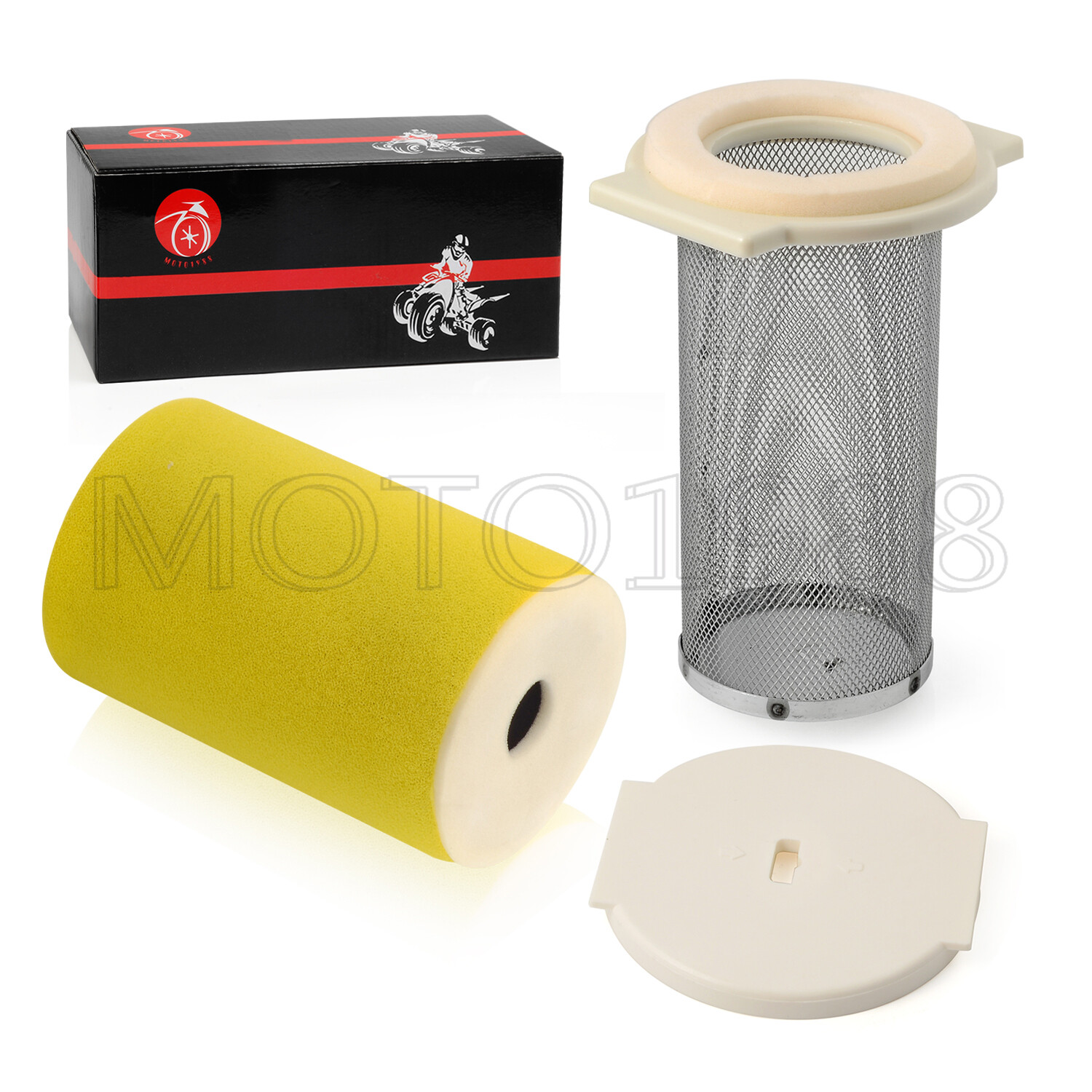 Air Filter & Guide & END CAP For Yamaha Moto-4 350 YFM350 YFM350ER 1987 - 1995