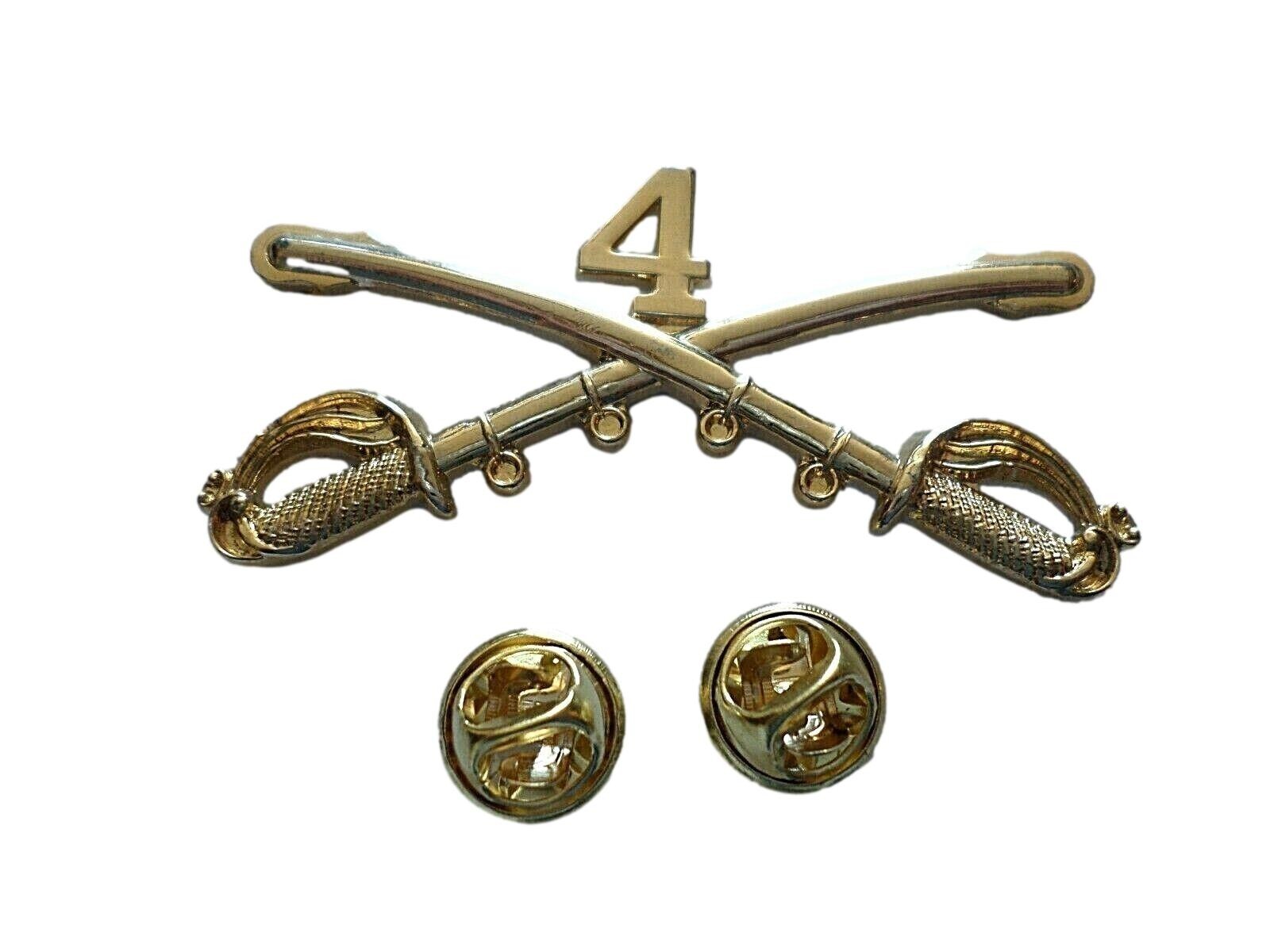 4th Cavalry Swords Sabers Military Hat Pin Badge Robert E. Lee