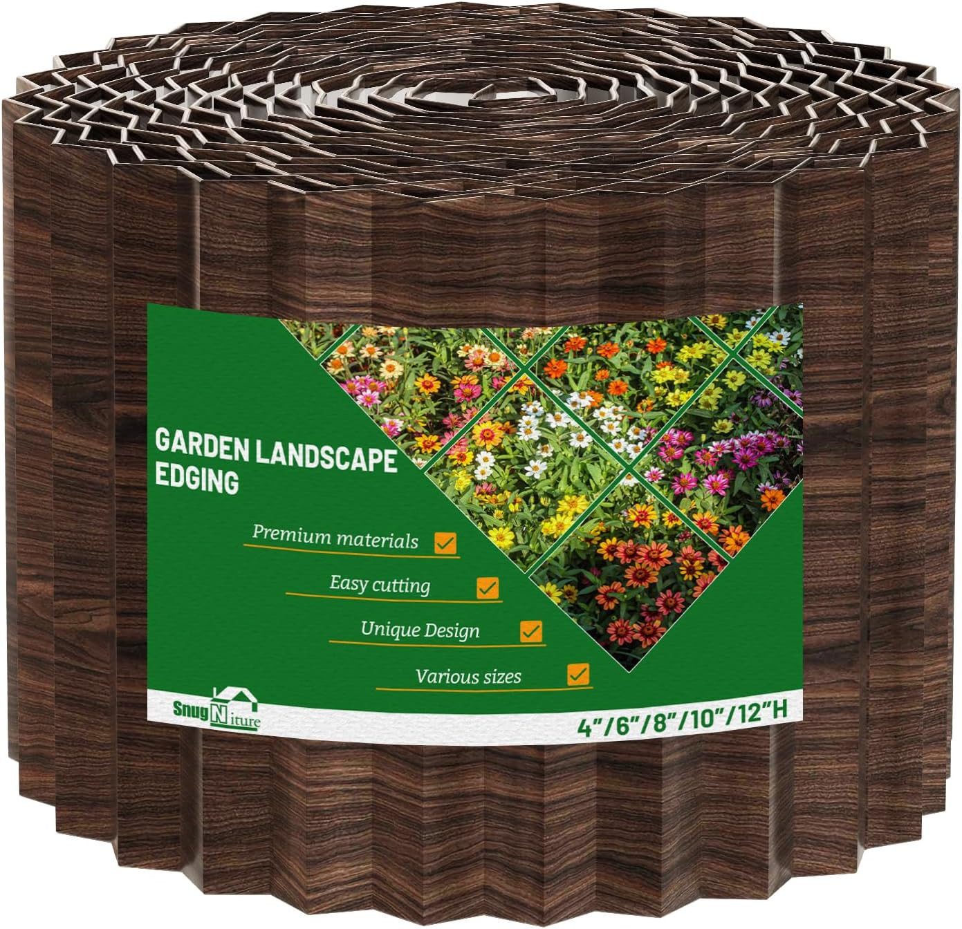 Corrugated Metal Garden Edging,4" x 10' Sturdy Lawn Edging Border,Landscape Edgi