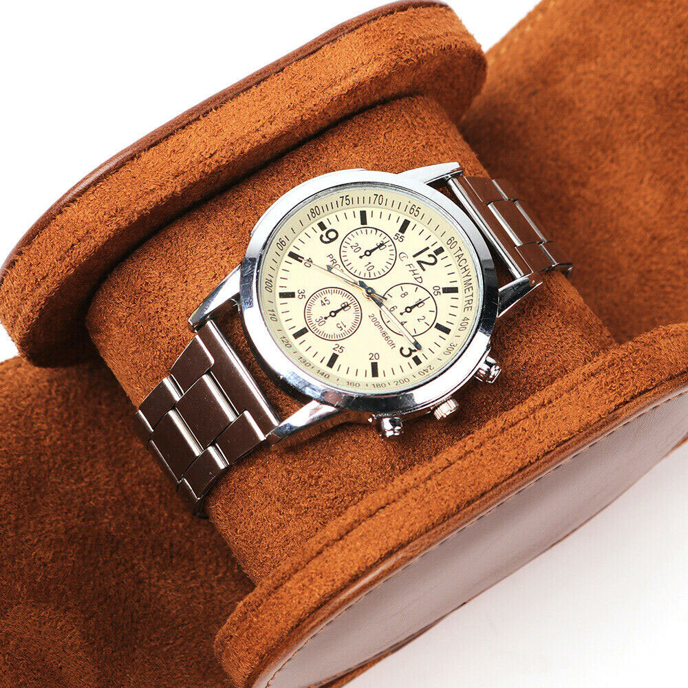 Single Watch Roll Travel Case Leather Watch Storage Organizer Wristwatches Box
