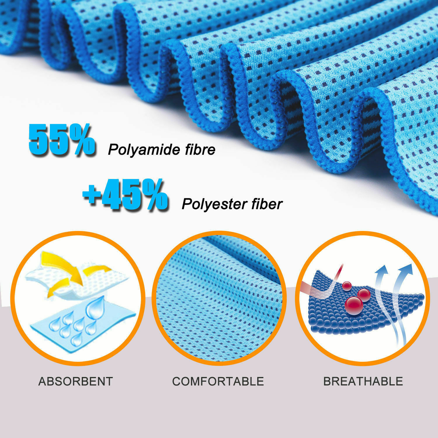 5 X Ice Cold Cooling Towel Neck Wrap For Sports Running Jogging Gym Instant Cool