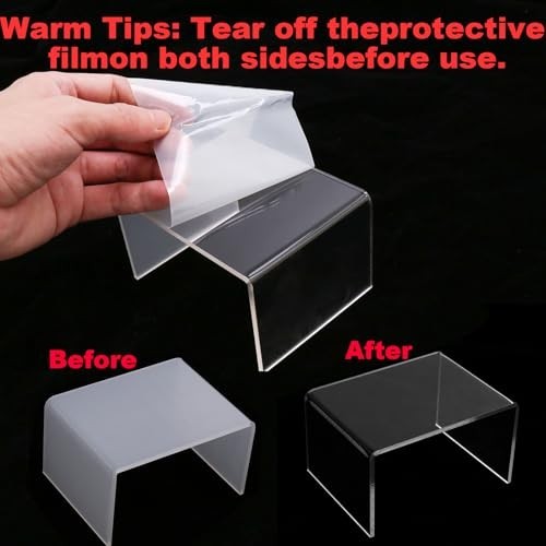 6 Pcs Acrylic Risers for Display, Acrylic Display Riser, Clear Display Stands fo