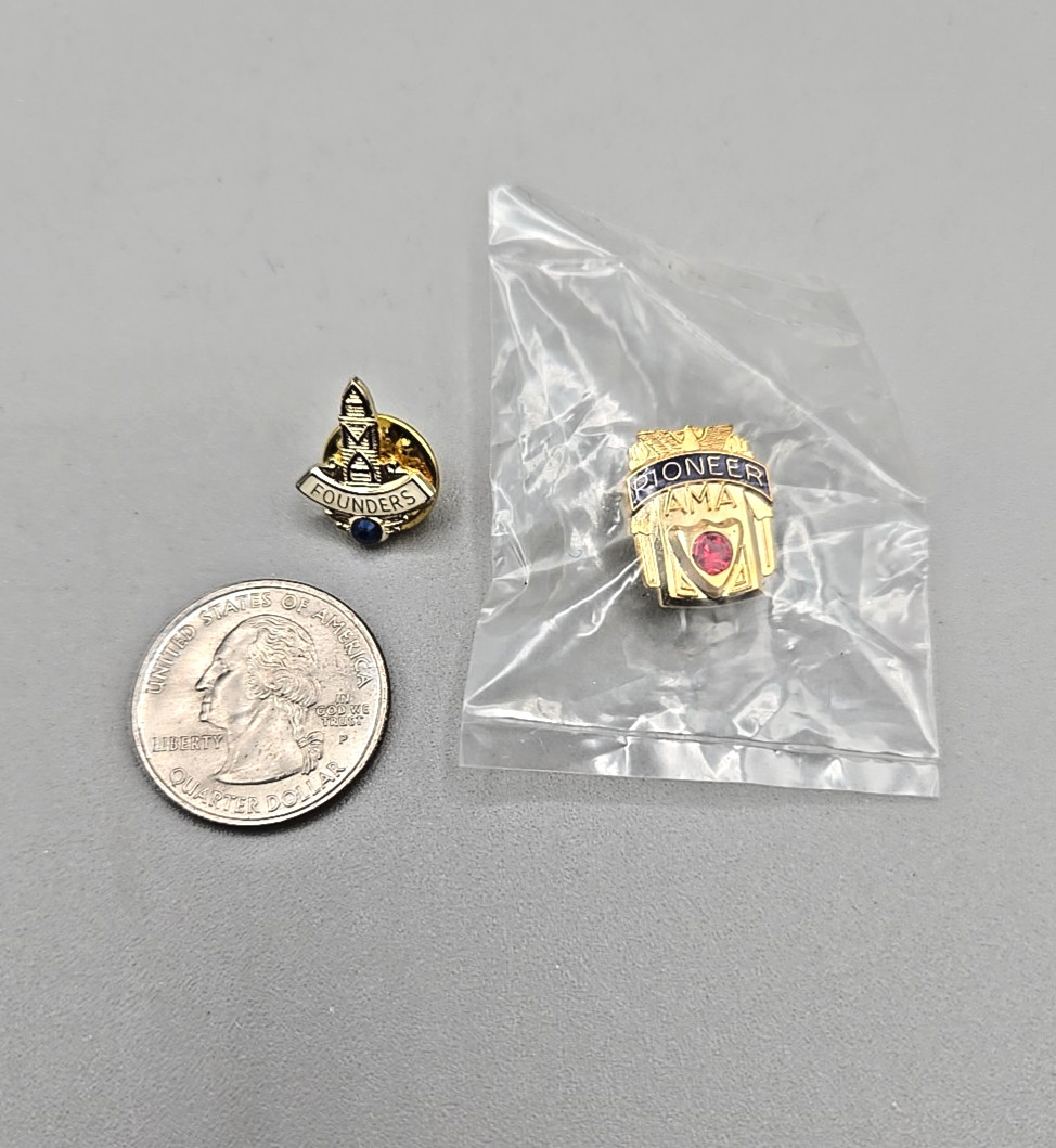 Collection of 17 AMA American Motorcycle Association Membership Pins. New