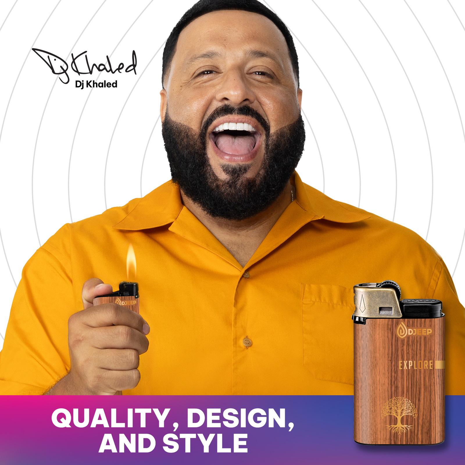 DJEEP Pocket Lighters, BOLD Collection, 4 Count Pack of Disposable Lighters