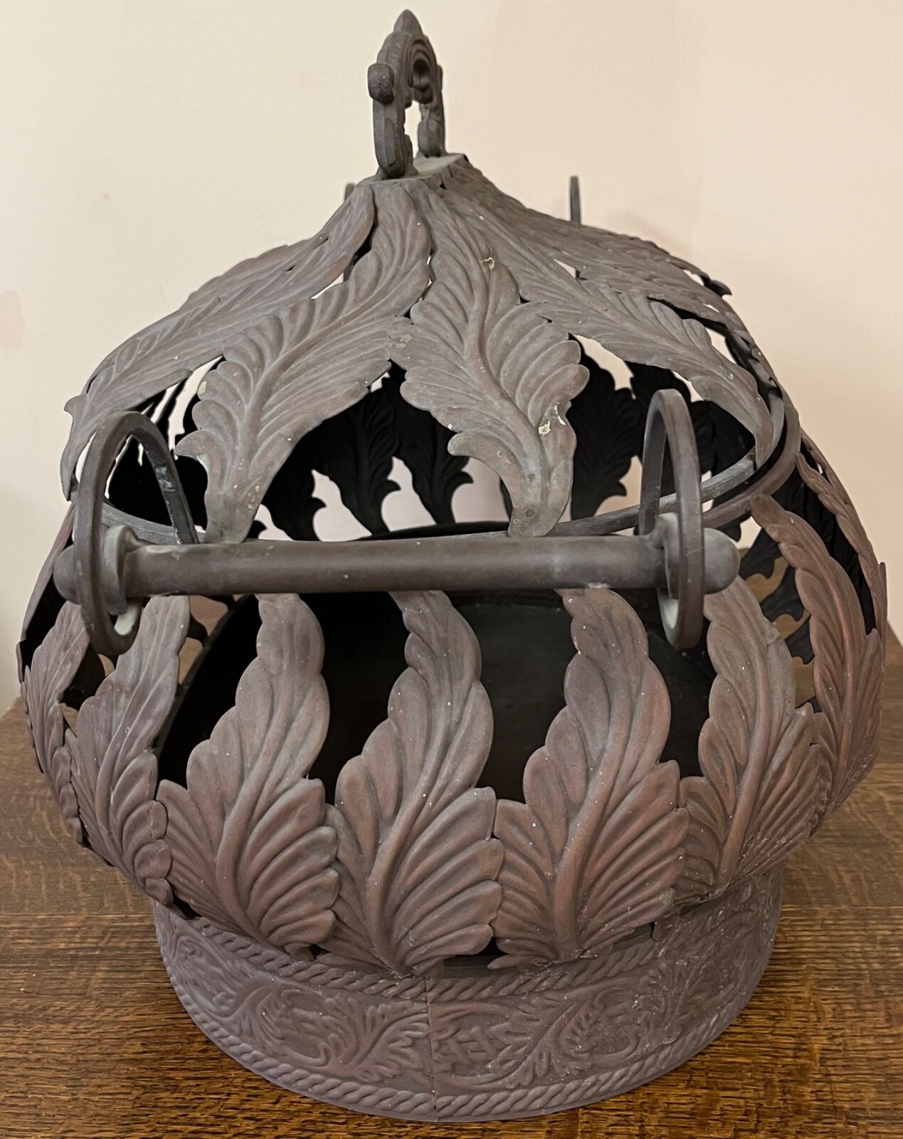 Firewood Bin Metal Handles and Lid Leaves