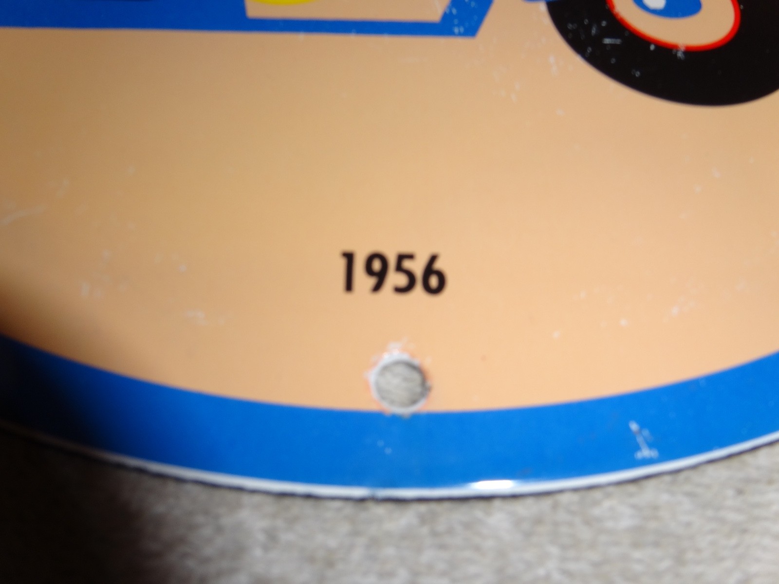 VINTAGE 56 REDDY KILOWATT ELECTRIC SCOOTER 11 3/4" PORCELAIN METAL GASOLINE SIGN