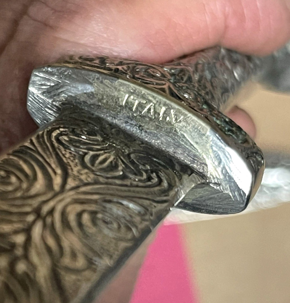 SILVER DAGGER REPLICA 19TH CENTURY GROTESQUE ARABESQUE HANS HOLBEIN ITALY