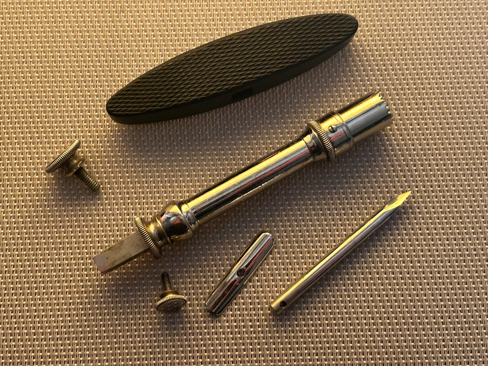 Antique Surgical Trepanation Tool / Germany ? / 19th century / Wood Ebony Handle