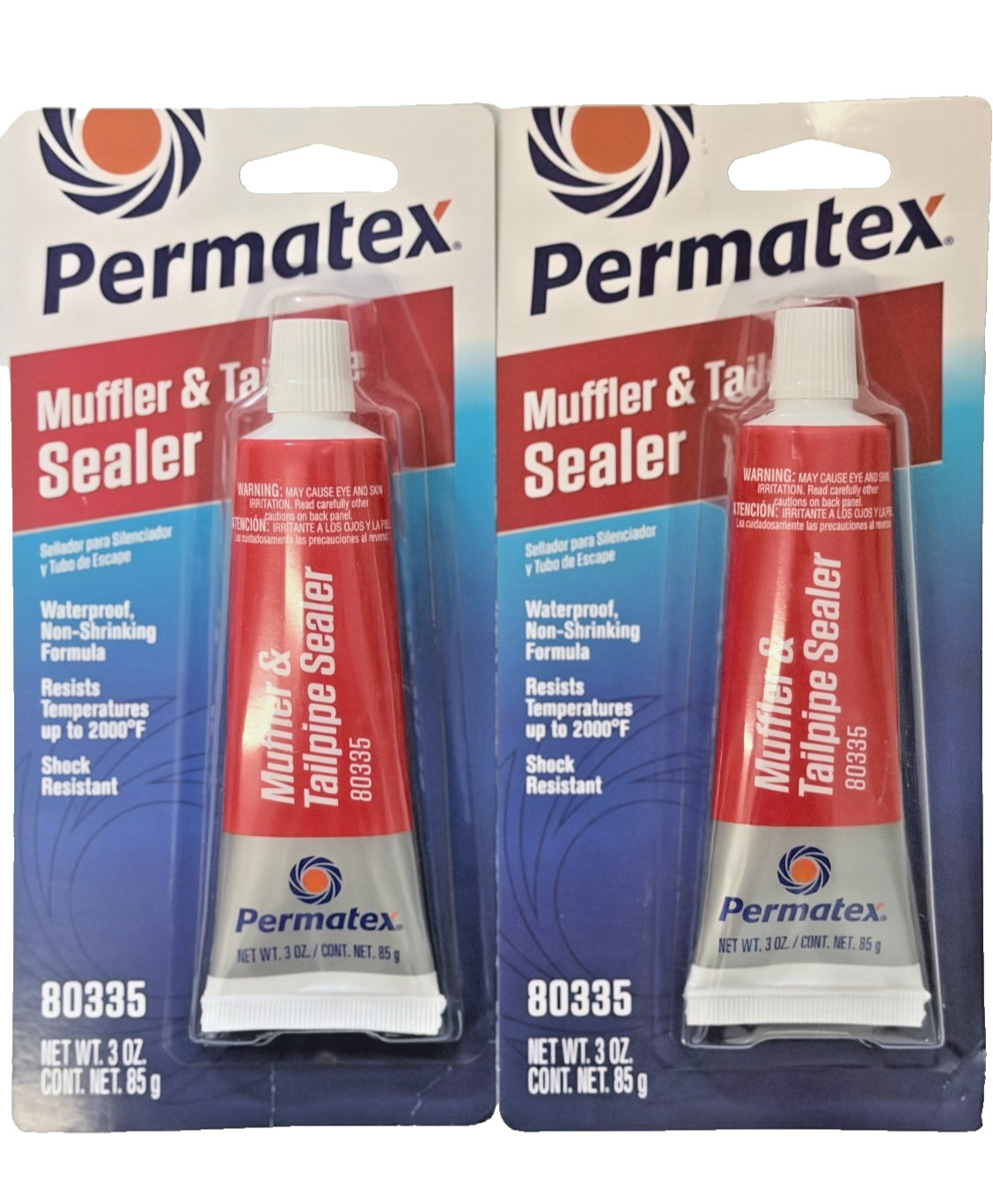 (2PK) Car Exhaust Pipe Repair Kit High Temperature Muffler Tailpipe Leak Sealer