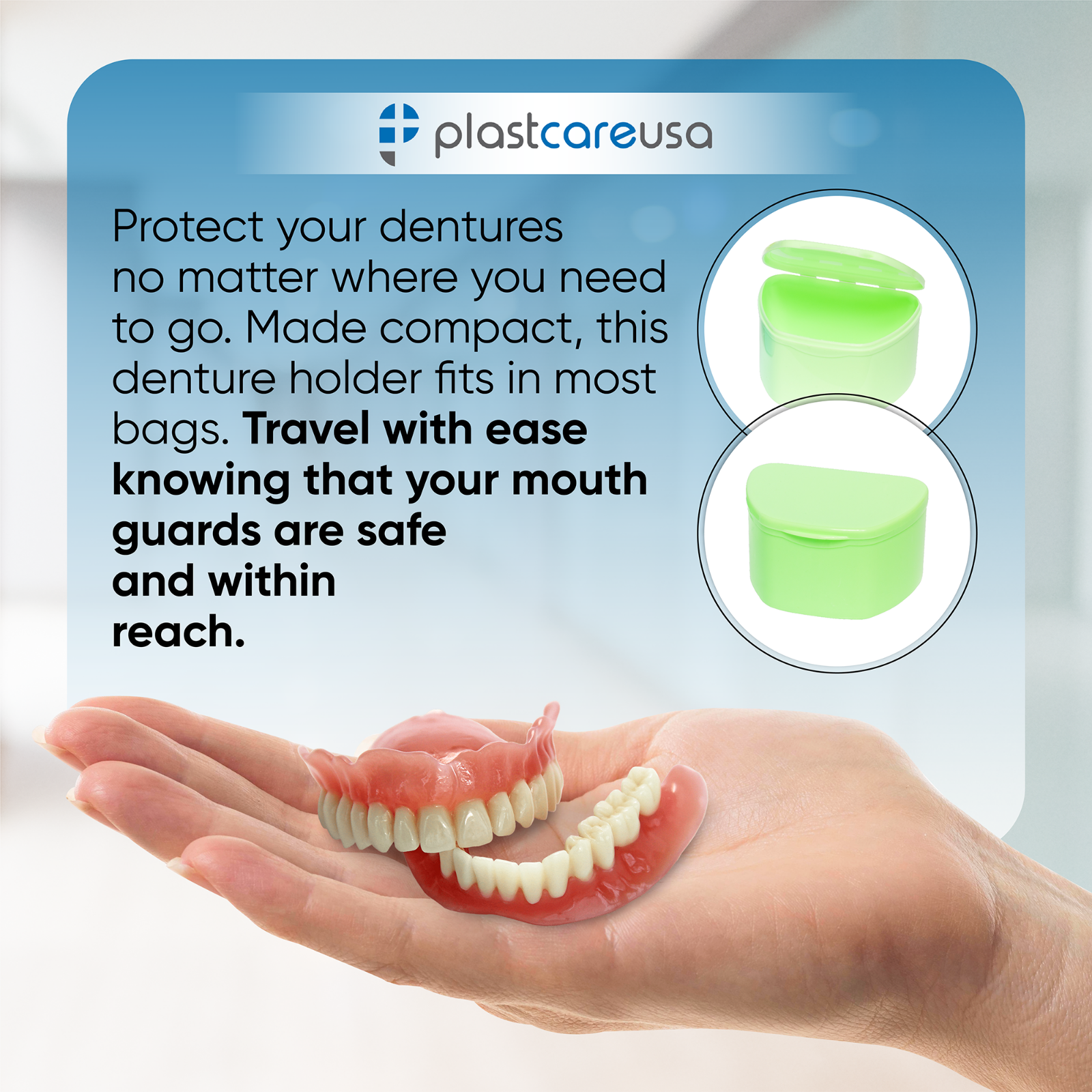 Denture Retainer Cases Dental Teeth Guard Holder, Travel Cleaning Container