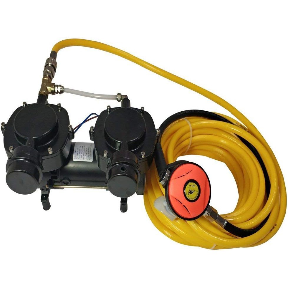 Snorkeling Air Compressor 3rd Lung 3pcs Set Powered by 12V DC Battery