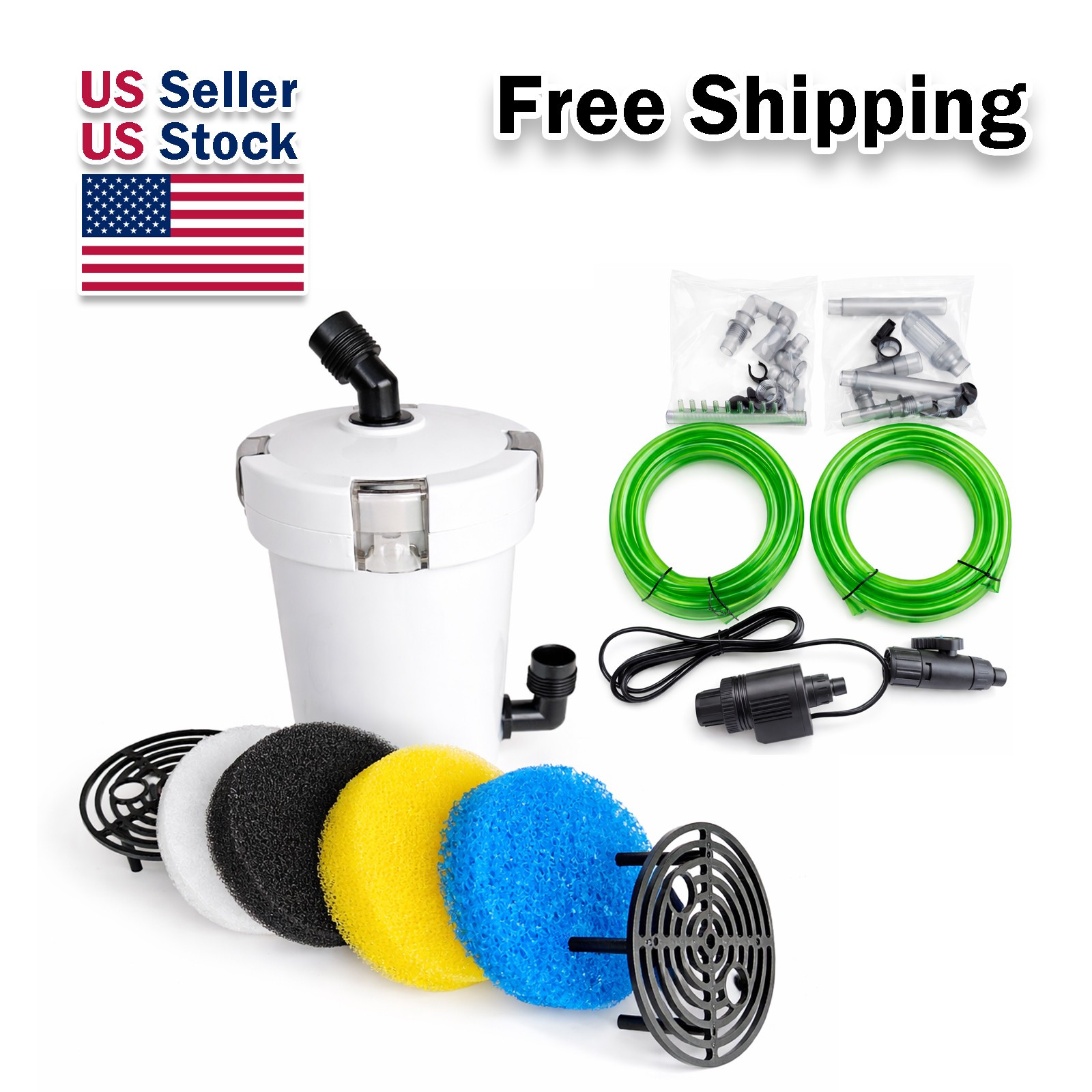 Aquarium External Canister Filter Fish Tank Table Mute Filters Bucket with Pump