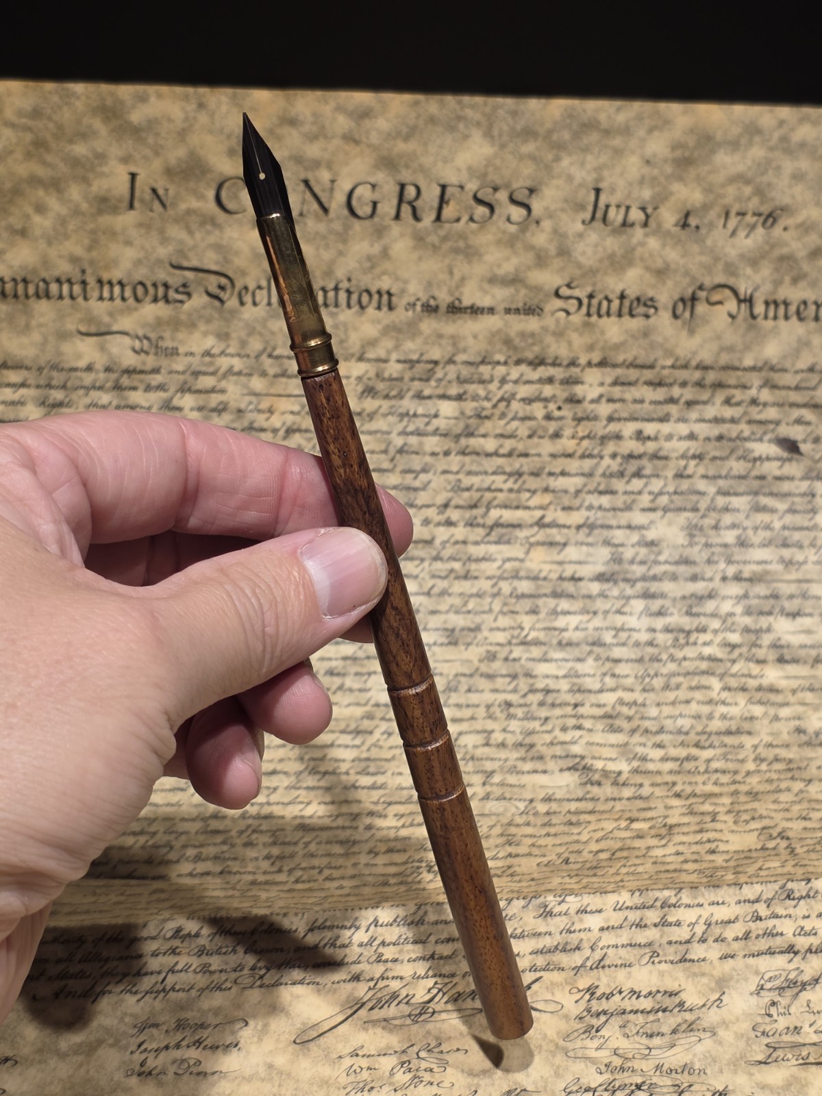 7" Antique Style Wood Turned Single Dip Pen