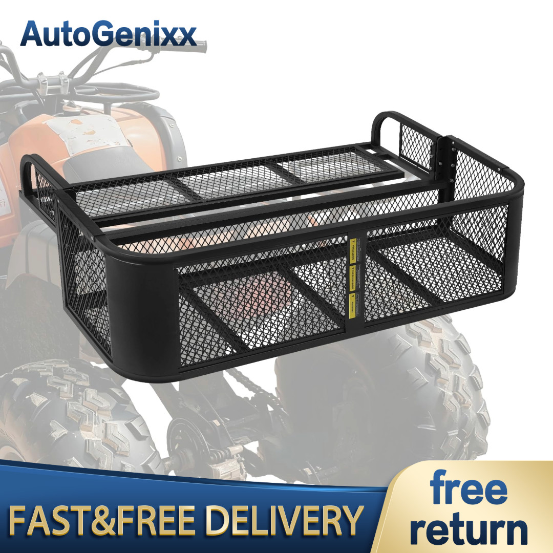 Heavy Duty ATV UTV Rear Cargo Basket Drop Style Steel Storage Rack 500 lbs