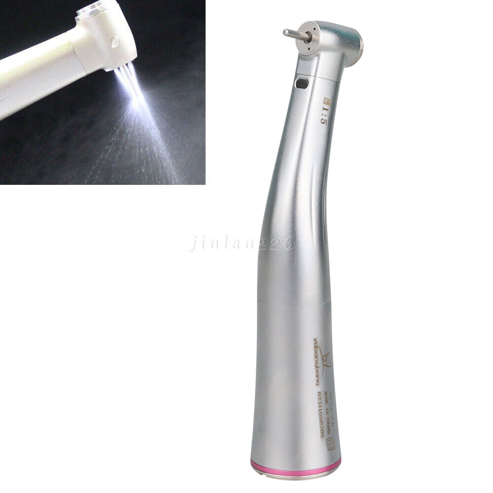 Dental 1:5 Increasing Contra Angle LED Optic Handpiece Fit NSK Electric Motor