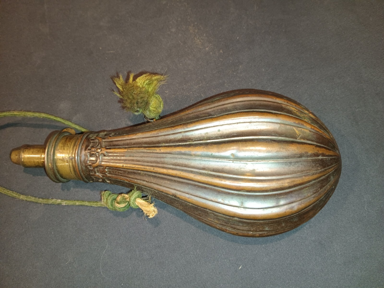 ANTIQUE CIVIL WAR Era Copper Brass BLACK POWDER FLASK