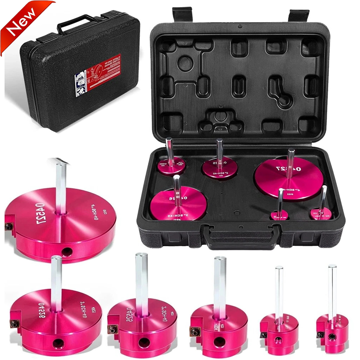 6PCS PVC Pipe Reamer Kit Fitting Socket Saver SCH Plumbing Tools for 1/2" Drills