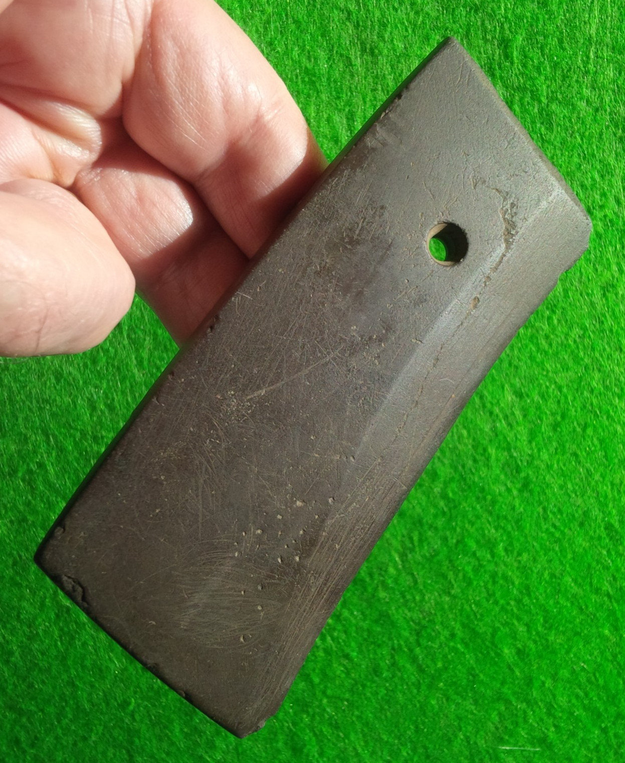 4-3/8" DRILLED SLATE PENDANT KENTUCKY ARROWHEAD AUTHENTIC INDIAN ARTIFACT GORGET