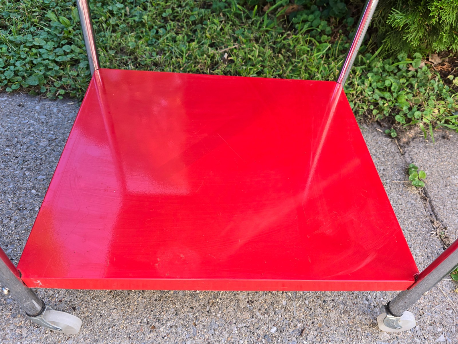Vintage Metal Display Coca Cola Retro Kitchen Rolling Cart Collectible