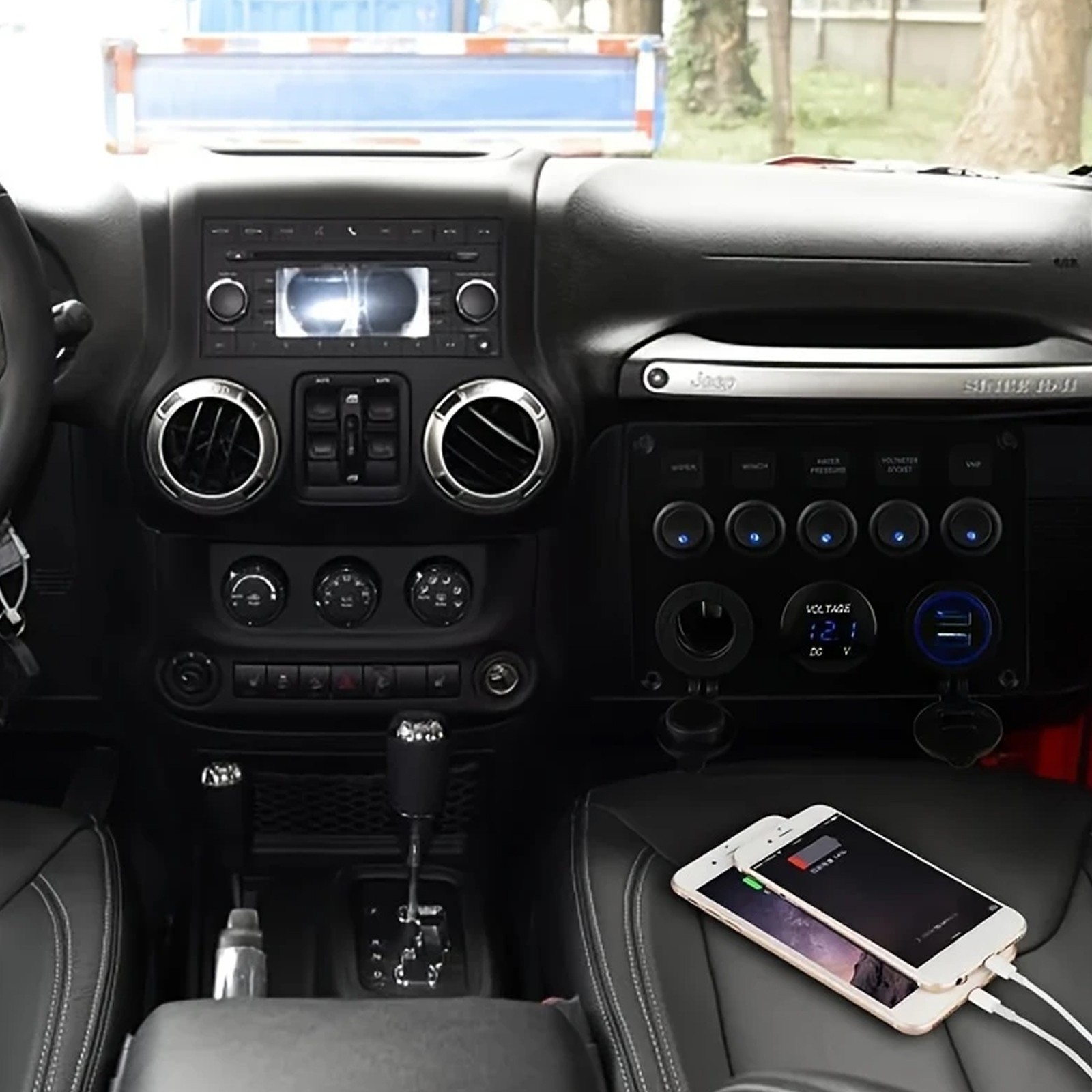 5-Switch 12V Electrical Panel - Voltmeter, Dual USB for RV, Truck & Boat