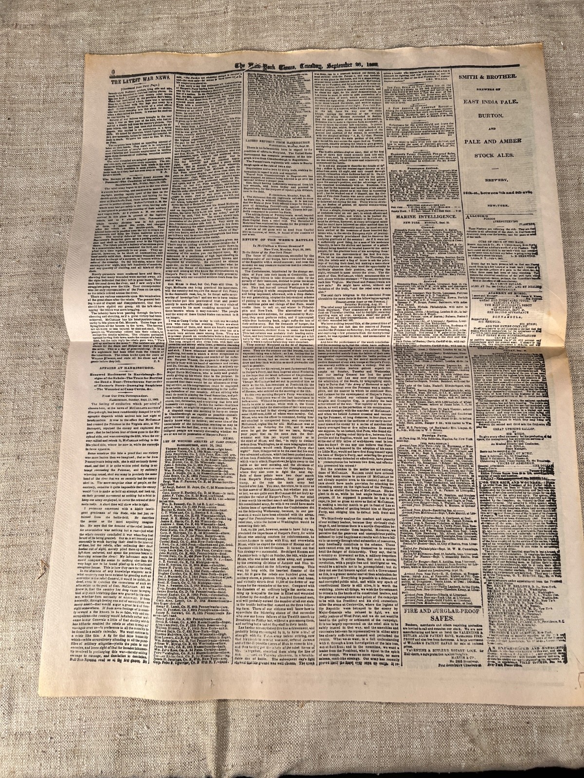 Lot of 5 NEW YORK TIMES 1861-1865 Major events in Civil War, Reprod. of original