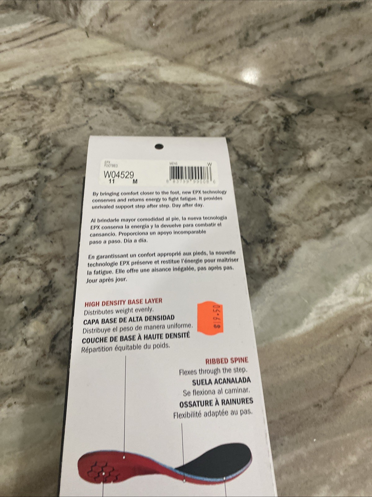 New Men's Sz 11 M Wolverine Durashock W04529 EPX Anti-Fatigue Insoles For Boots