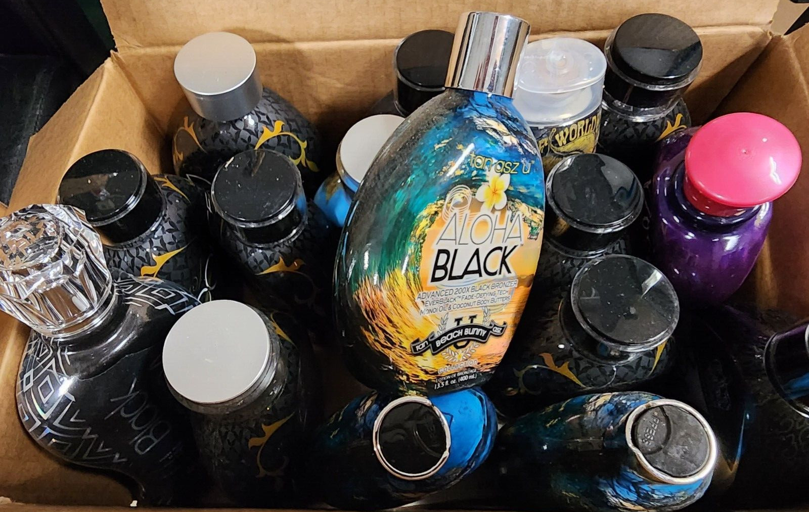 Lot of 10 Indoor Tanning Bed Lotions - Damaged Bottles - Wholesale Tan Salon Spa