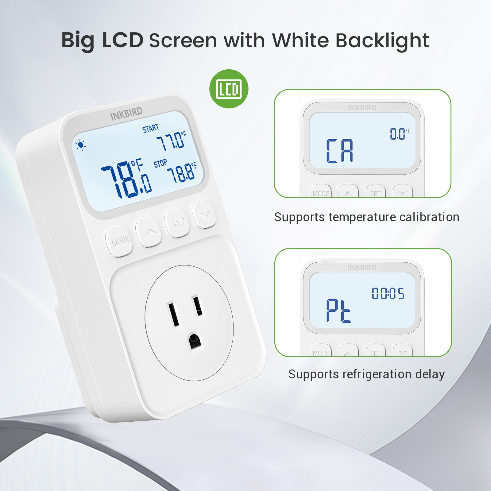 INKBIRD Plug in Thermostat 1800W Heating Cooling Temperature Controller Timer CF