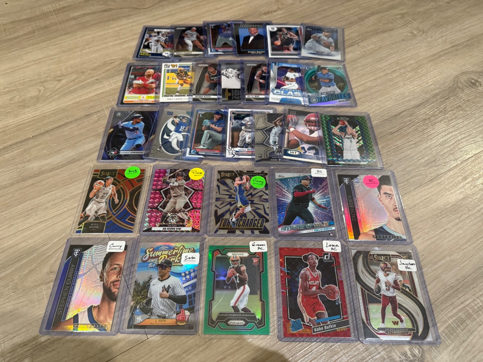 True 1/1 Huge 2 Row Sports Collection Auto HOF Prizm Patch Refractor RC LOT