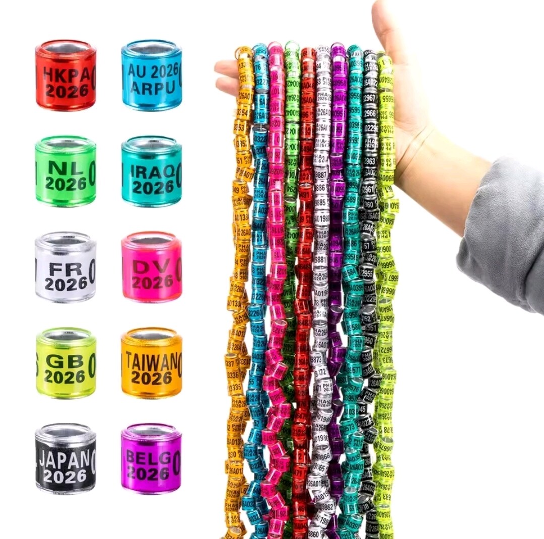 50Pcs Pigeon Ring 2026 Identification Rings Bird,10 Dif Color ANILLOS DE PALOMAS