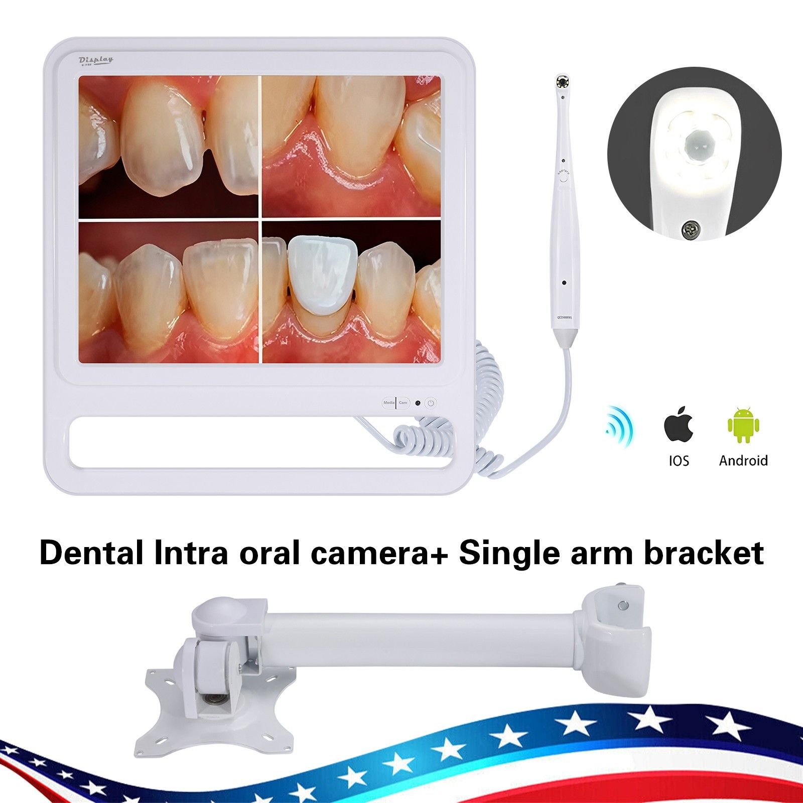 All-in-One Dental Intraoral Camera System HD 17 Inch Monitor & Steel Holder