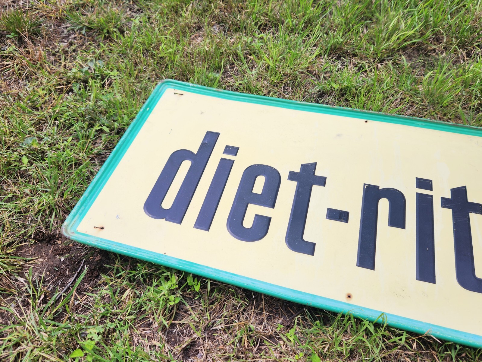 Large 54" Vintage Diet Rite Cola Sign Embossed Self Framed Soda Pop Gas Station