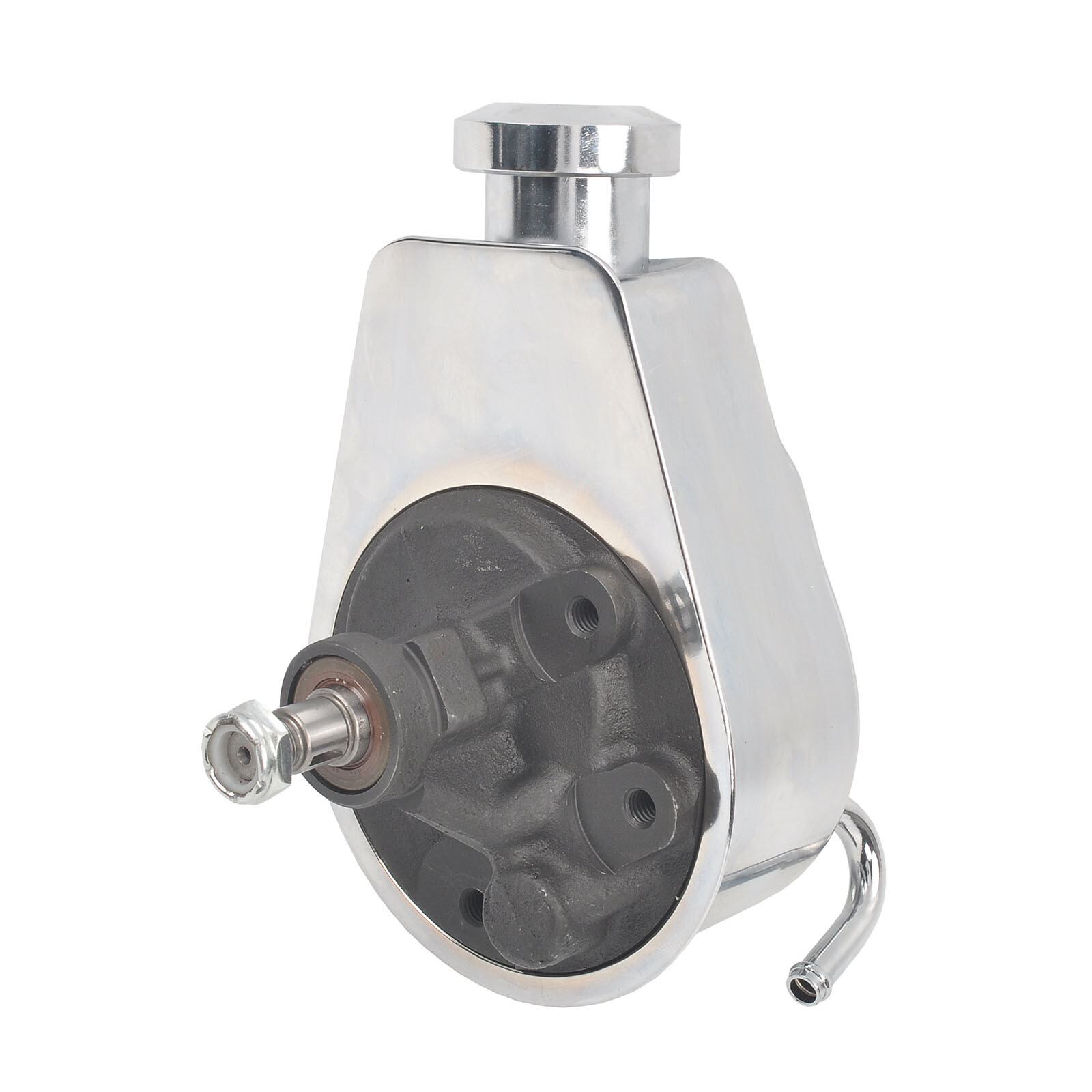 Chrome Saginaw Power Steering Pump w/ Bracket & Pulley Kit For SBC Chevy 350 305