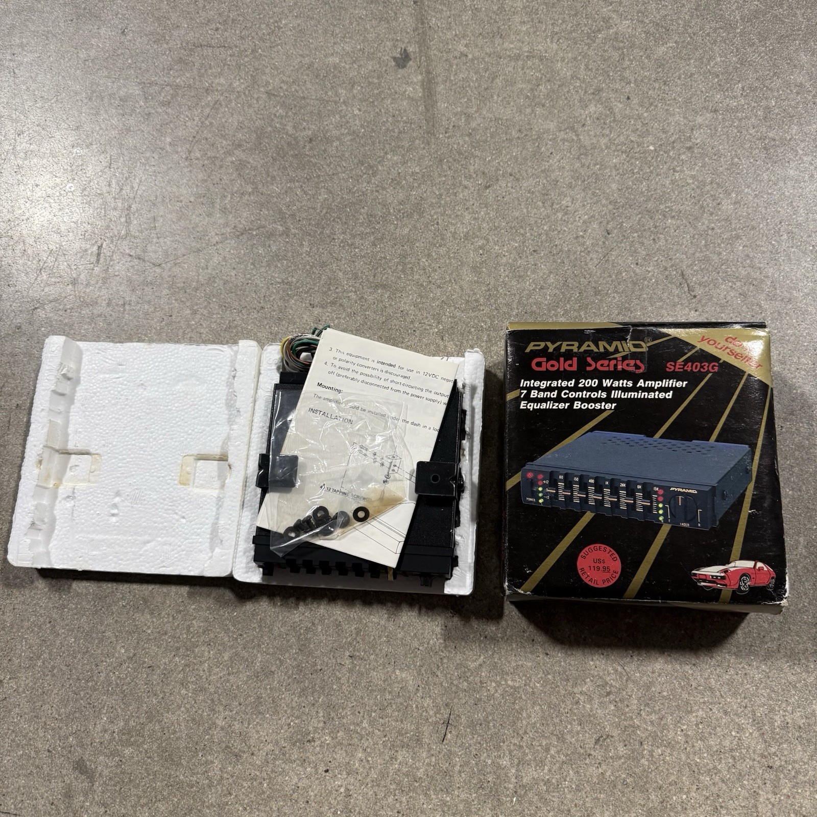 Pyramid SE403G Car Amplifier Equalizer Black Integrated Power *new Old Stock*