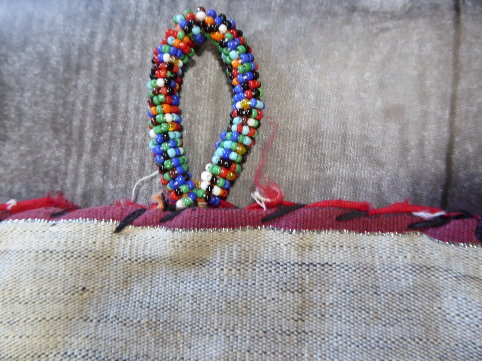 African Tribal Ceremonial Beaded Art Wall Hanging Cowrie Shell 3D Elephant Mask