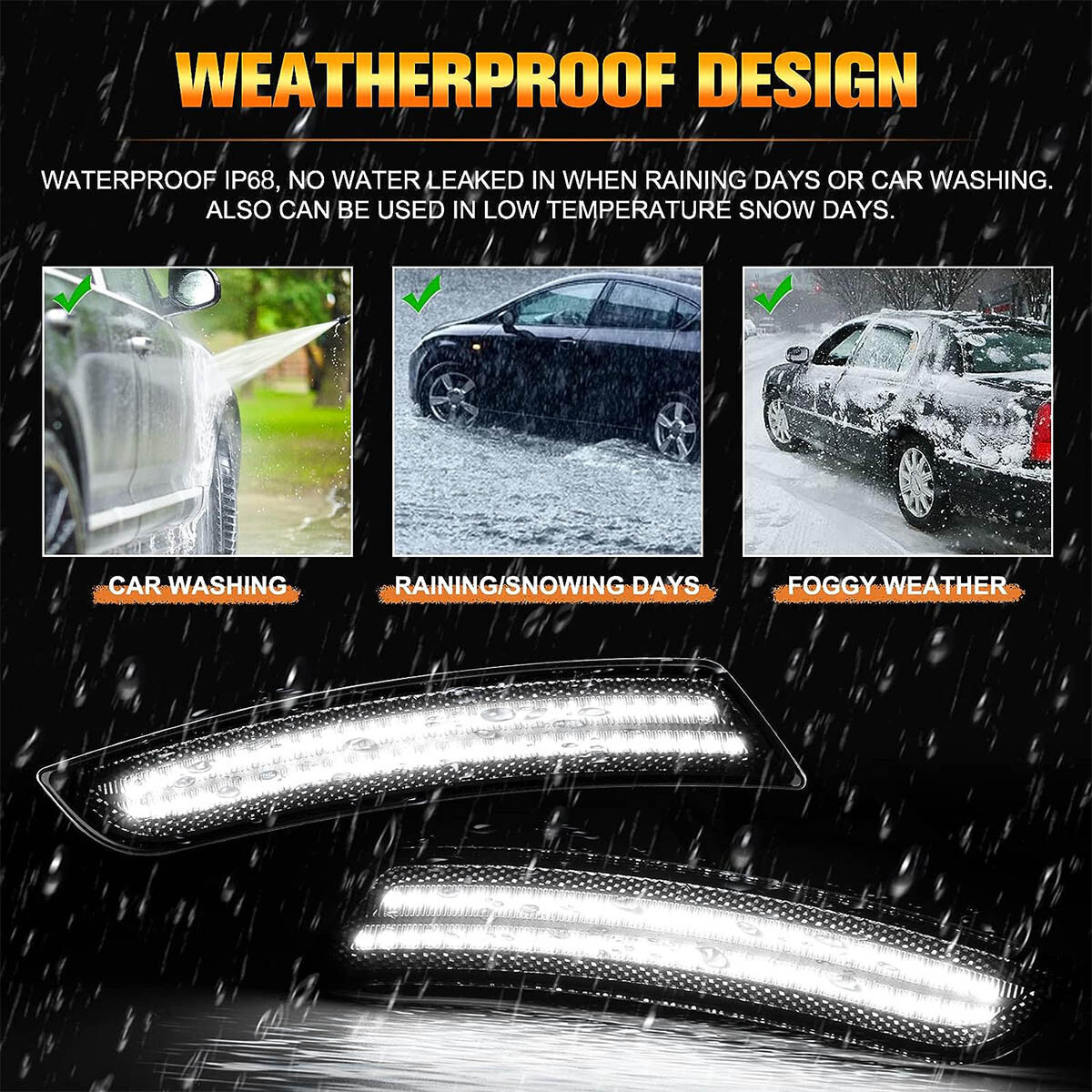 4X LED Side Marker Lights Front Rear Set for Chevy Camaro LS LT SS ZL1 2016-2022