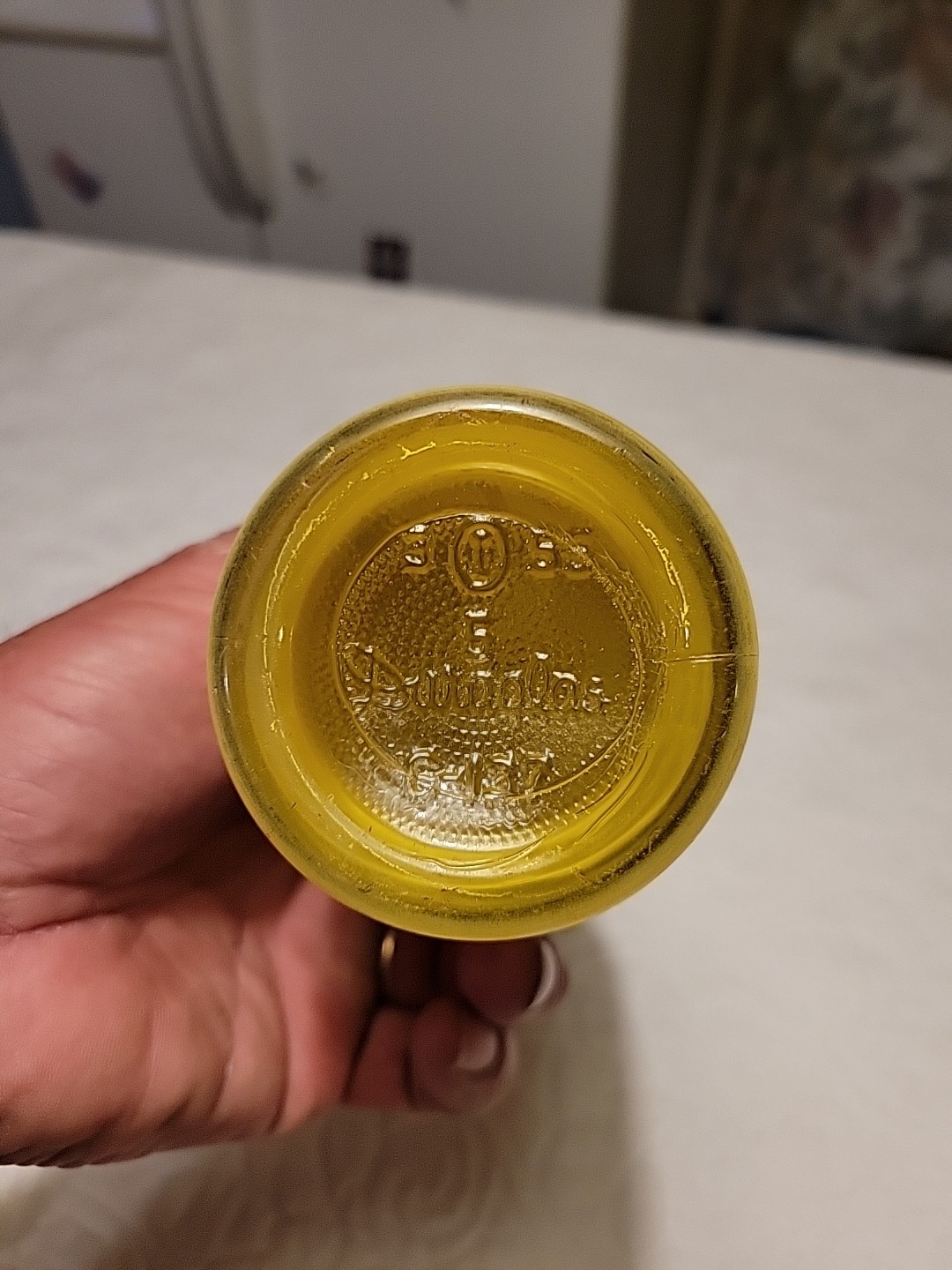 Vintage 1955 ABCB Convention Miami Bottle D-Duralas 10" Souvenir Yellow Glass